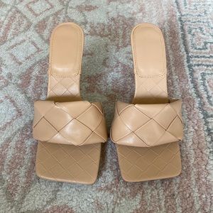 Braided Square Toe Heels